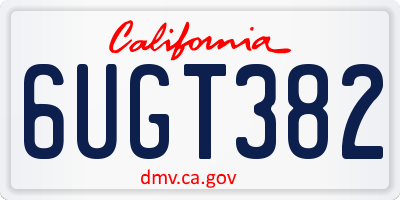CA license plate 6UGT382