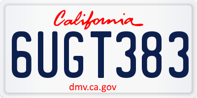 CA license plate 6UGT383