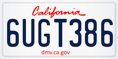 CA license plate 6UGT386