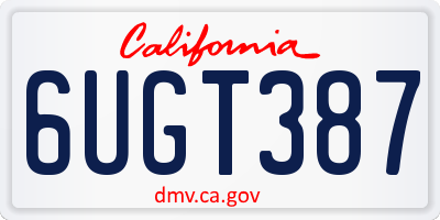 CA license plate 6UGT387