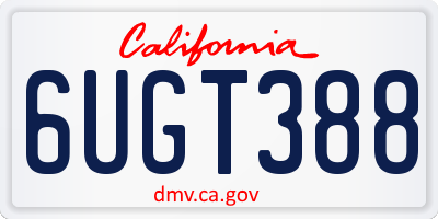 CA license plate 6UGT388