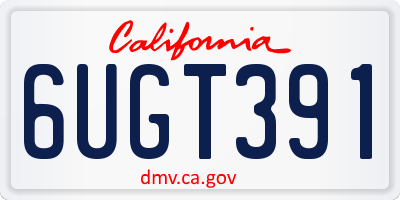 CA license plate 6UGT391