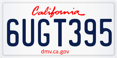 CA license plate 6UGT395