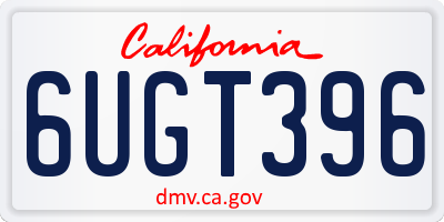 CA license plate 6UGT396