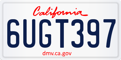 CA license plate 6UGT397