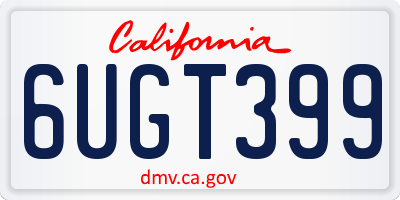 CA license plate 6UGT399