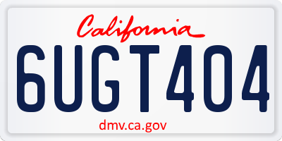 CA license plate 6UGT404