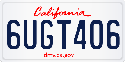 CA license plate 6UGT406