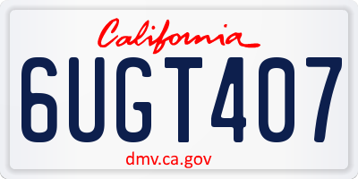 CA license plate 6UGT407