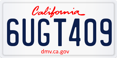 CA license plate 6UGT409