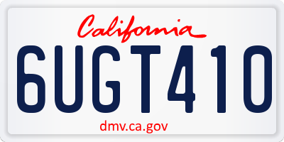 CA license plate 6UGT410