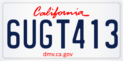 CA license plate 6UGT413