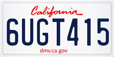 CA license plate 6UGT415