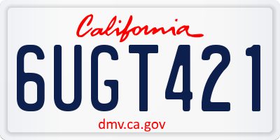 CA license plate 6UGT421