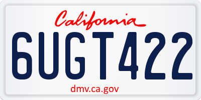 CA license plate 6UGT422