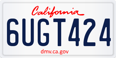 CA license plate 6UGT424