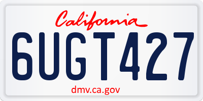 CA license plate 6UGT427