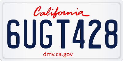 CA license plate 6UGT428
