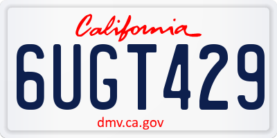 CA license plate 6UGT429