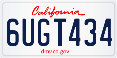 CA license plate 6UGT434