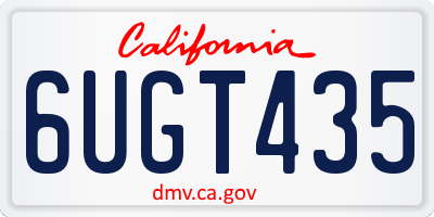 CA license plate 6UGT435