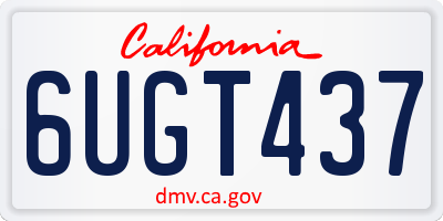 CA license plate 6UGT437