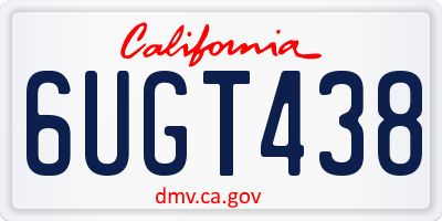 CA license plate 6UGT438