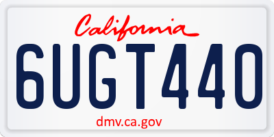 CA license plate 6UGT440