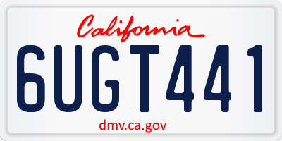 CA license plate 6UGT441