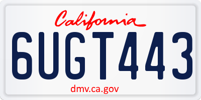 CA license plate 6UGT443