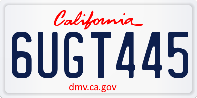 CA license plate 6UGT445