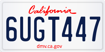 CA license plate 6UGT447