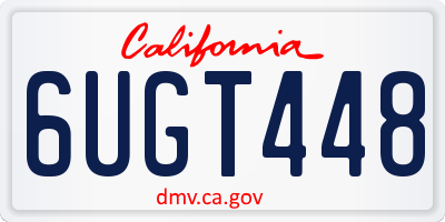 CA license plate 6UGT448