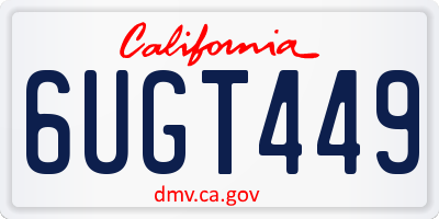 CA license plate 6UGT449