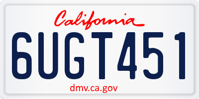 CA license plate 6UGT451