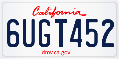 CA license plate 6UGT452