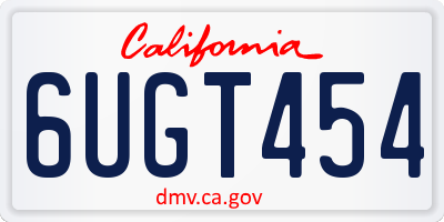 CA license plate 6UGT454