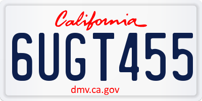 CA license plate 6UGT455