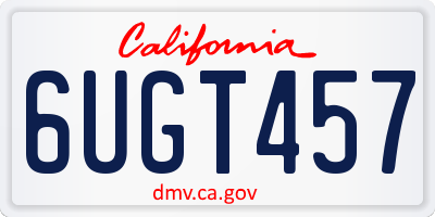 CA license plate 6UGT457