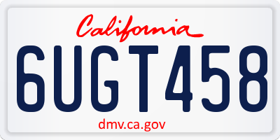 CA license plate 6UGT458