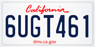 CA license plate 6UGT461
