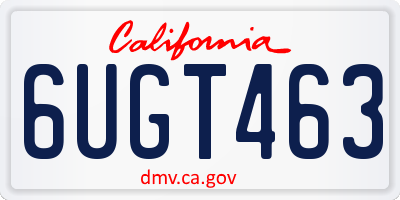 CA license plate 6UGT463