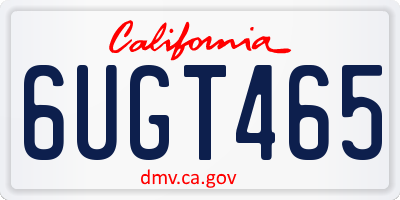 CA license plate 6UGT465