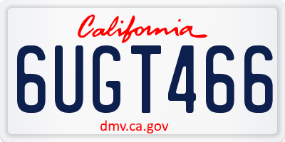 CA license plate 6UGT466