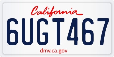 CA license plate 6UGT467
