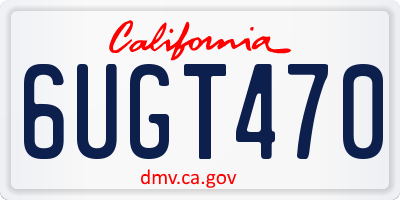 CA license plate 6UGT470
