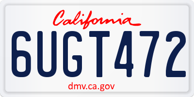 CA license plate 6UGT472