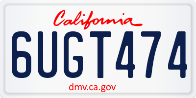 CA license plate 6UGT474