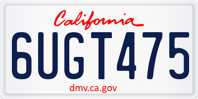 CA license plate 6UGT475