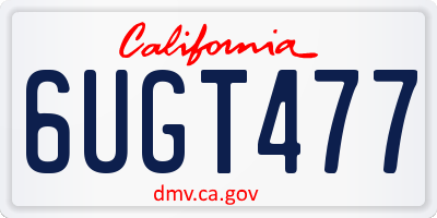 CA license plate 6UGT477